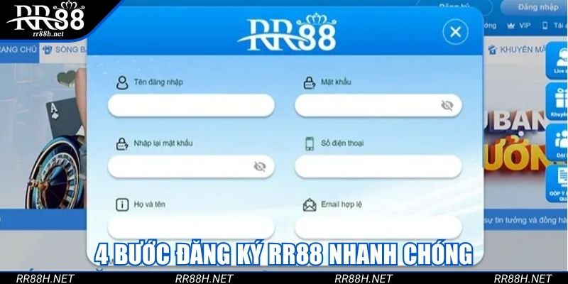 4 bước đăng ký RR88 nhanh chóng