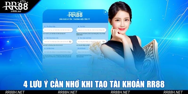 4 lưu ý cần nhớ khi tạo tài khoản RR88