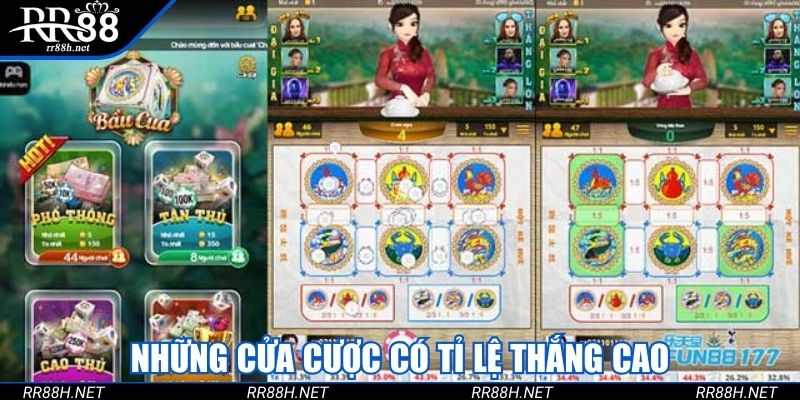 Bầu Cua Tôm Cá với các cửa cược tỉ lệ thắng cao